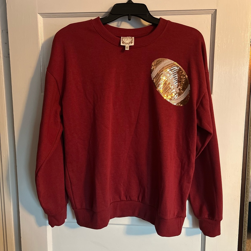 Football bling Game Day sweatshirt, burgundy, M - Picture 2 of 6